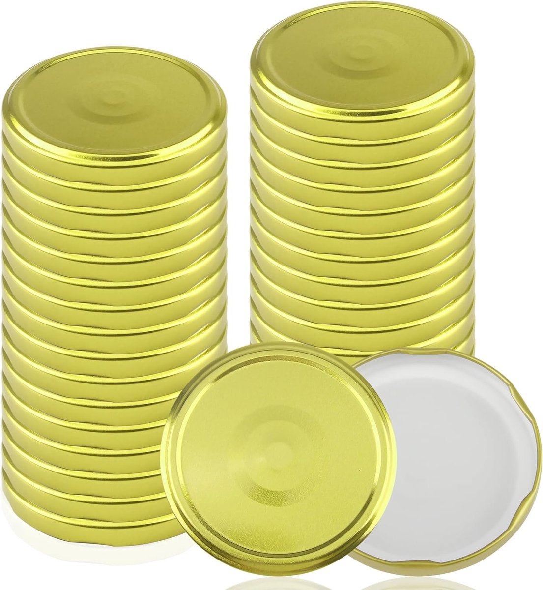 Deksels TO 82 goud, reservedeksels voor inmaakpotten 82 mm, ronde deksel voor potten, twist-off-dekselset van metaal met 6 kliktanden voor jam, inkoken, voorraad