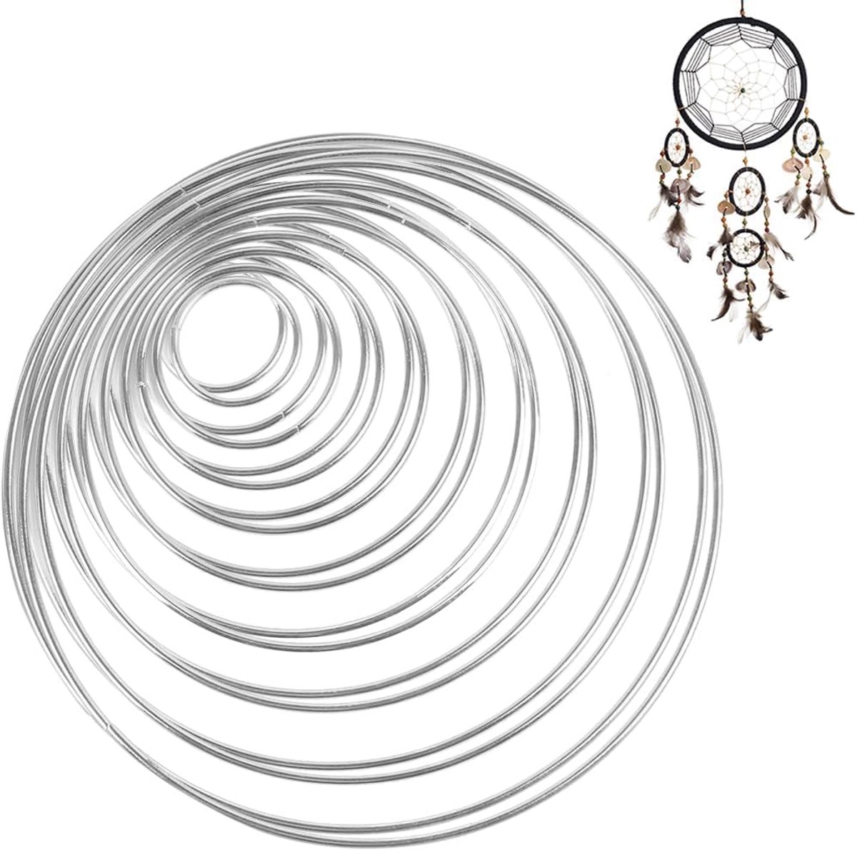 18 stuks metalen ringen om te knutselen, metalen ring, dromenvanger, knutselringen, decoratie voor doe-het-zelf bloemenhoep, dromenvanger, bruiloftskrans, bloemistiek, wandbehang