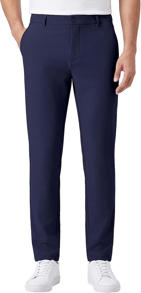 Golfbroek voor heren, stretch, slim fit, sneldrogend, waterdicht, lichtgewicht, ademend, vrijetijdsbroek met zakken