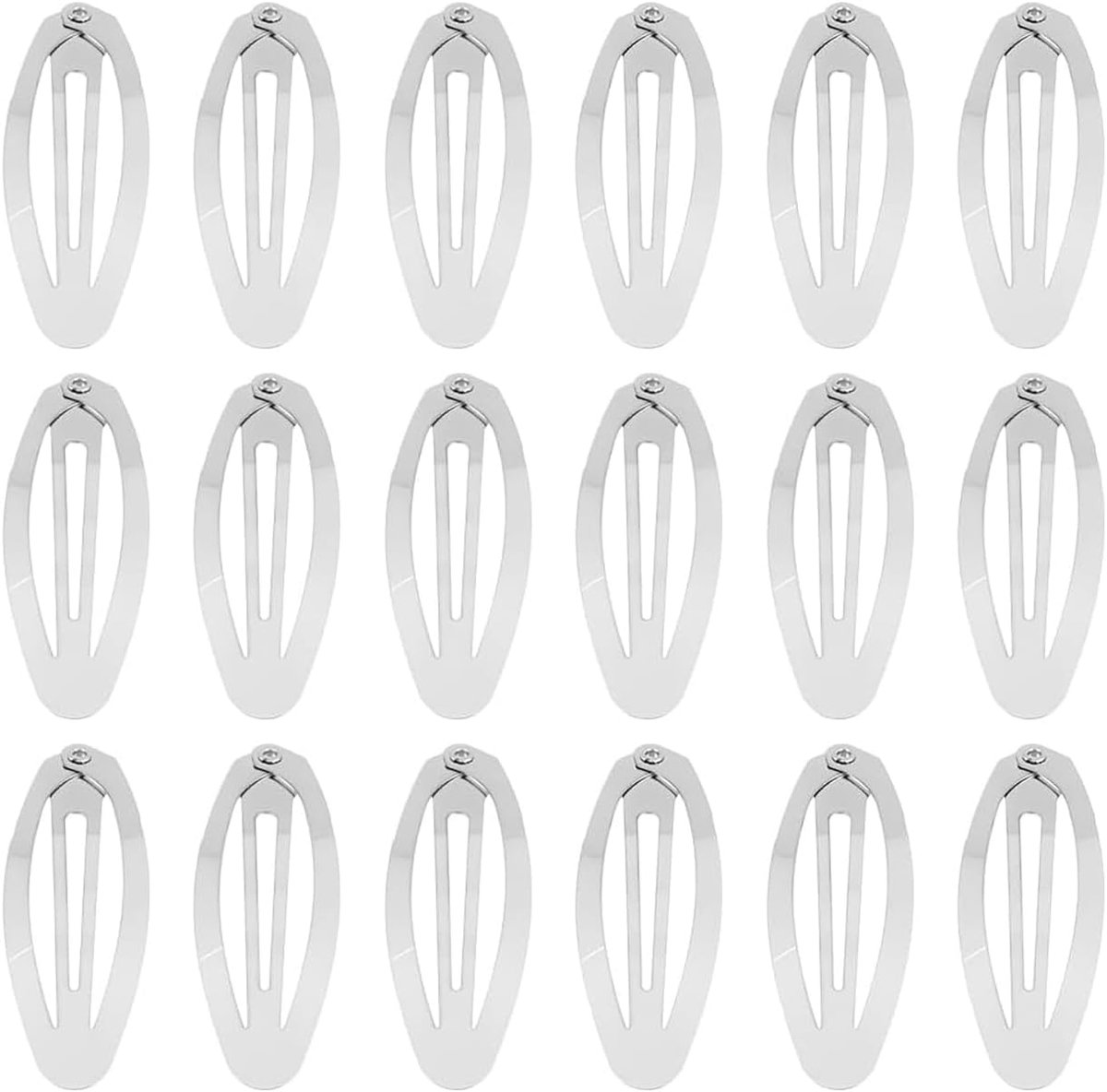Haarspelden, ovale haarspelden, 20 stuks, zilverkleurige haarklemmen van roestvrij staal, 5 x 1,8 cm, snap-clips, haaraccessoire voor dames, meisjes, doe-het-zelf, dagelijks gebruik