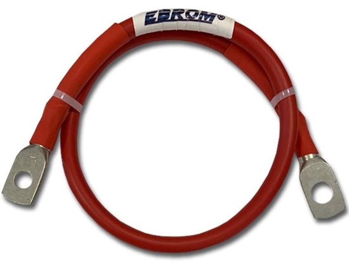 Accukabel Rood - Autokabel Flexibel - Stroom Verbinding - Kant-en-klaar Gemonteerd - 10 mm² - Rood