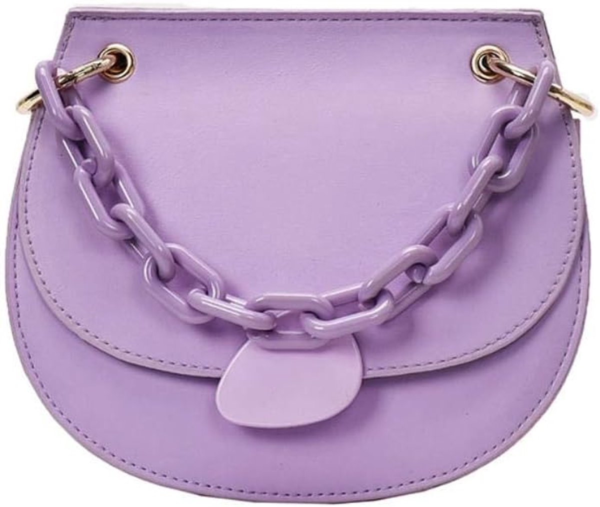 Zadeltassen Kleine leren crossbody-tassen voor dames Vrouwelijke snoepkleur Zomer ketting Schouder Handtassen, Beige, Mini (max. Lengte & lt; 20 cm)