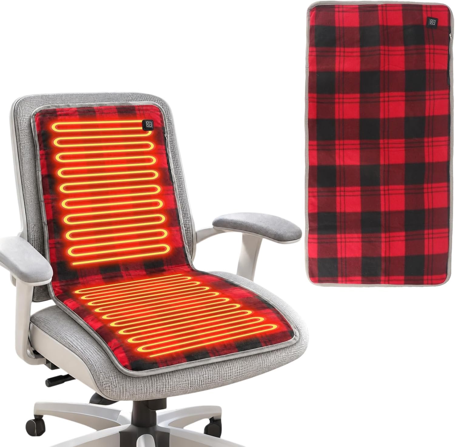 Verwarmd zitkussen voor buiten, 45 x 90 cm, verwarmd zitkussen, draagbaar verwarmd stadion zitkussen, opvouwbaar USB-verwarmingskussen met 3 instelbare temperaturen, voor outdoor bleekmiddel