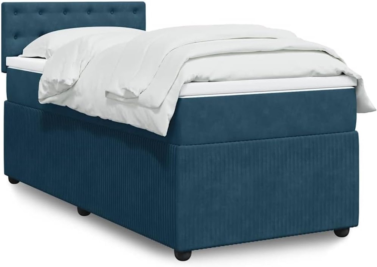 Pocketvering boxspringbed blauw 100x200 cm