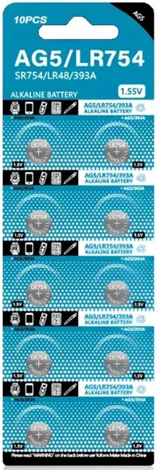 Ag5 knoopcel 10 stuks LR754 AG5 309 393 SR754W Watch batterij