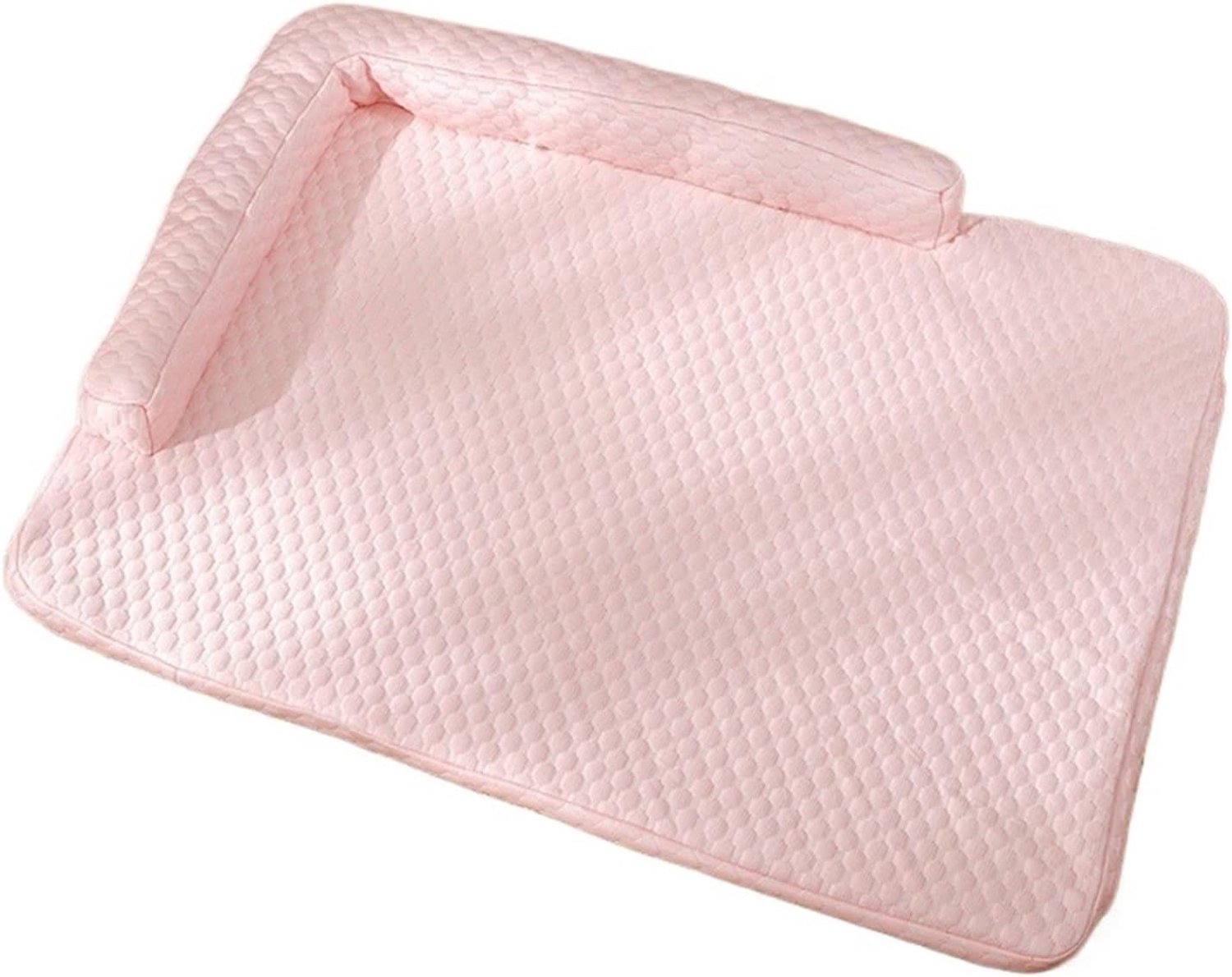 Hondenmat met afneembare hoes, ijszijde koelbed voor huisdieren voor honden en katten, (roze, XL)