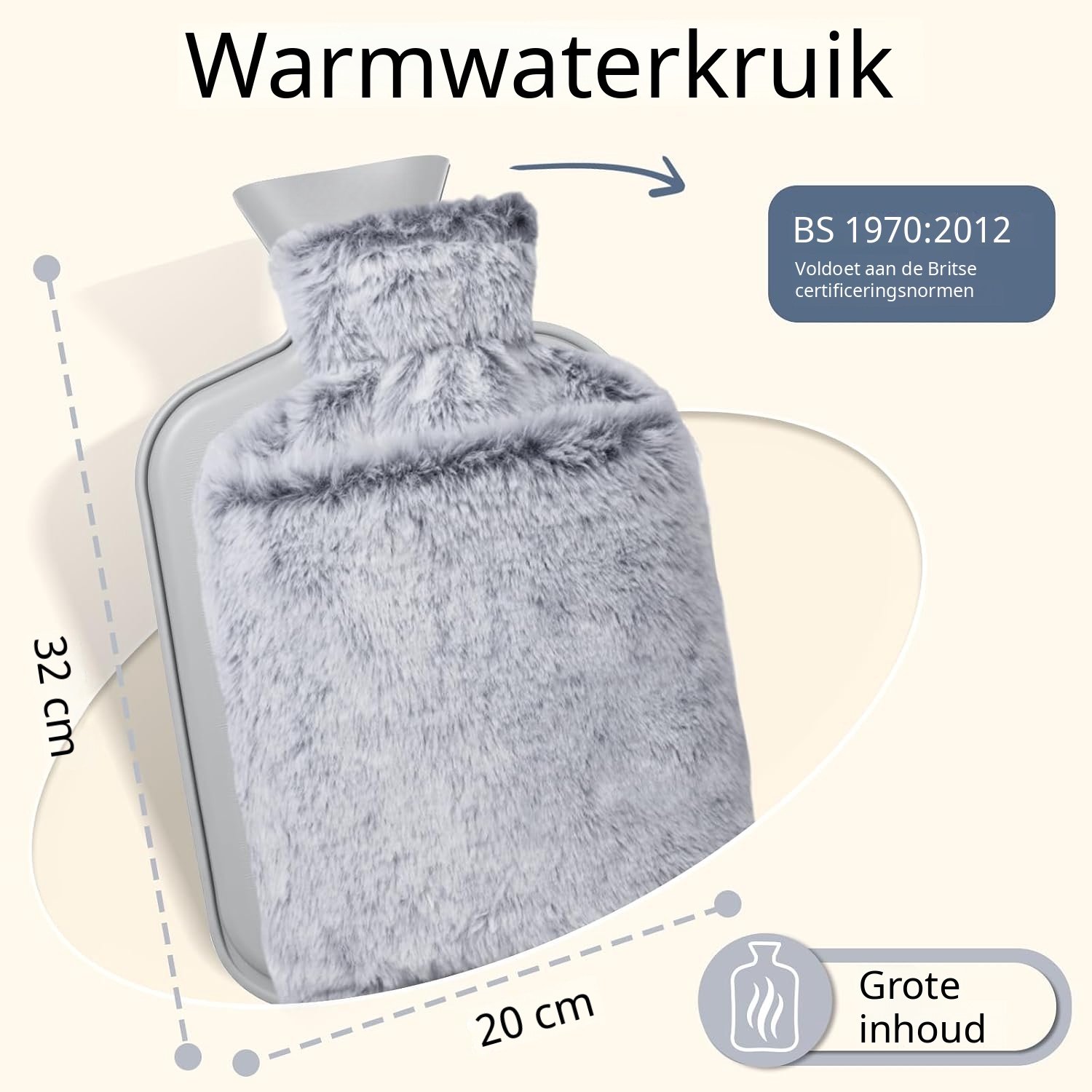 Warmara Warmtekruik - Warmtezak - Herbruikbare Warmtekruik - Grijs - 35cm x 20cm x 5cm – foto 5