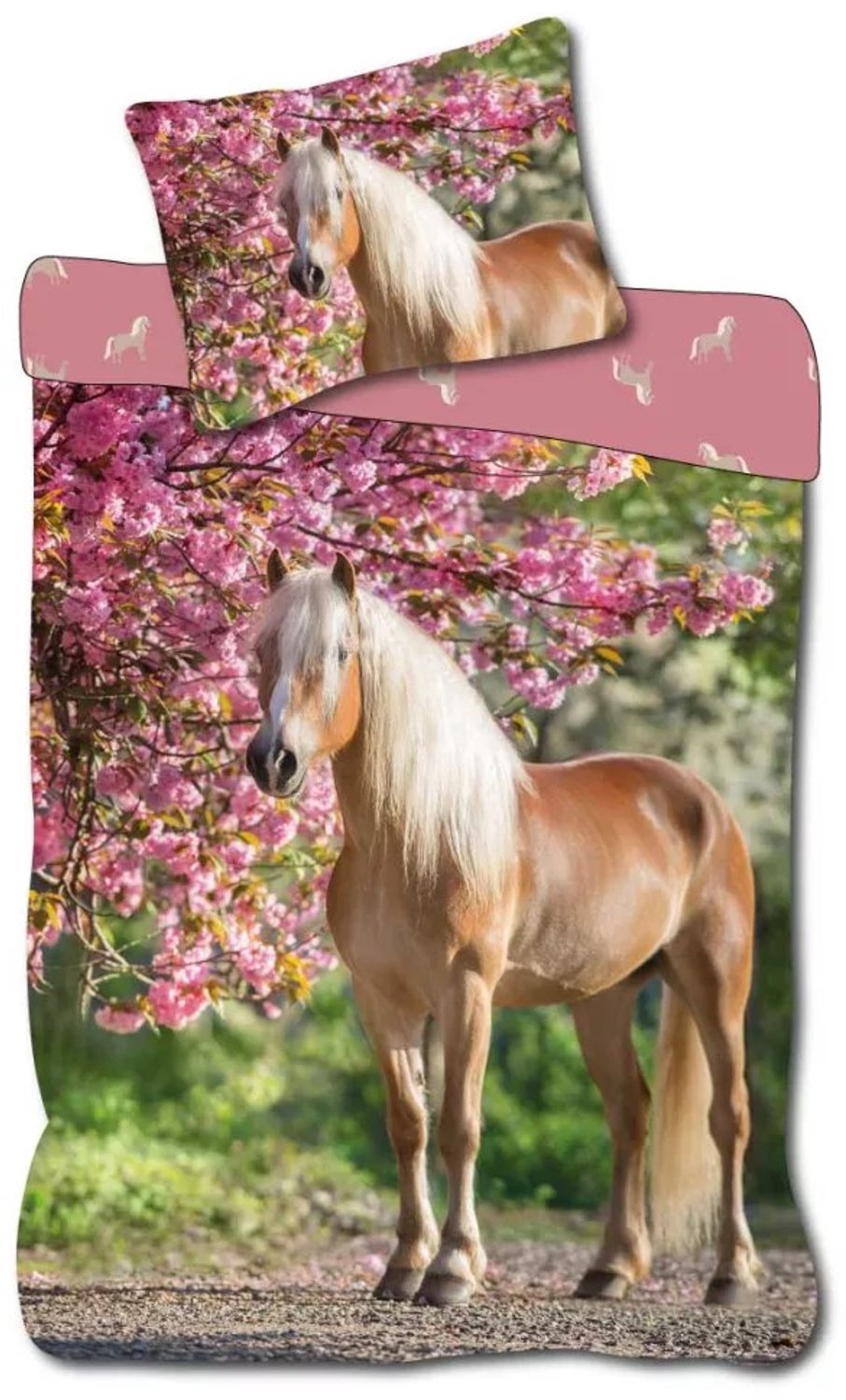 Dekbedovertrek paard 140 x 200 cm 70 x 90 cm - Katoen