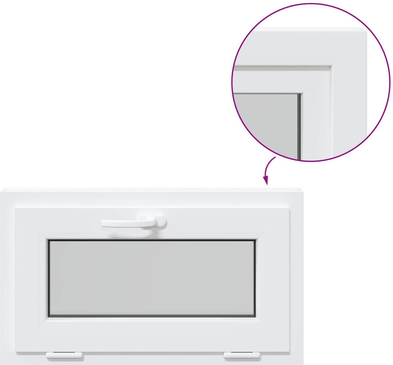 vidaXL - Kleur - binnenkant - kelderraam - Wit - RISOR - 65 - x - 40 - cm