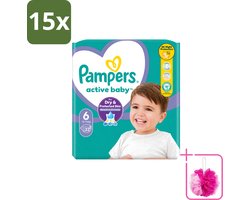 15 x Pampers – Luiers – Active Baby Maat 6 – 32 Luiers - Bulkverpakking - Baby luiers - Douchemop - Bescherming tegen doorlekken