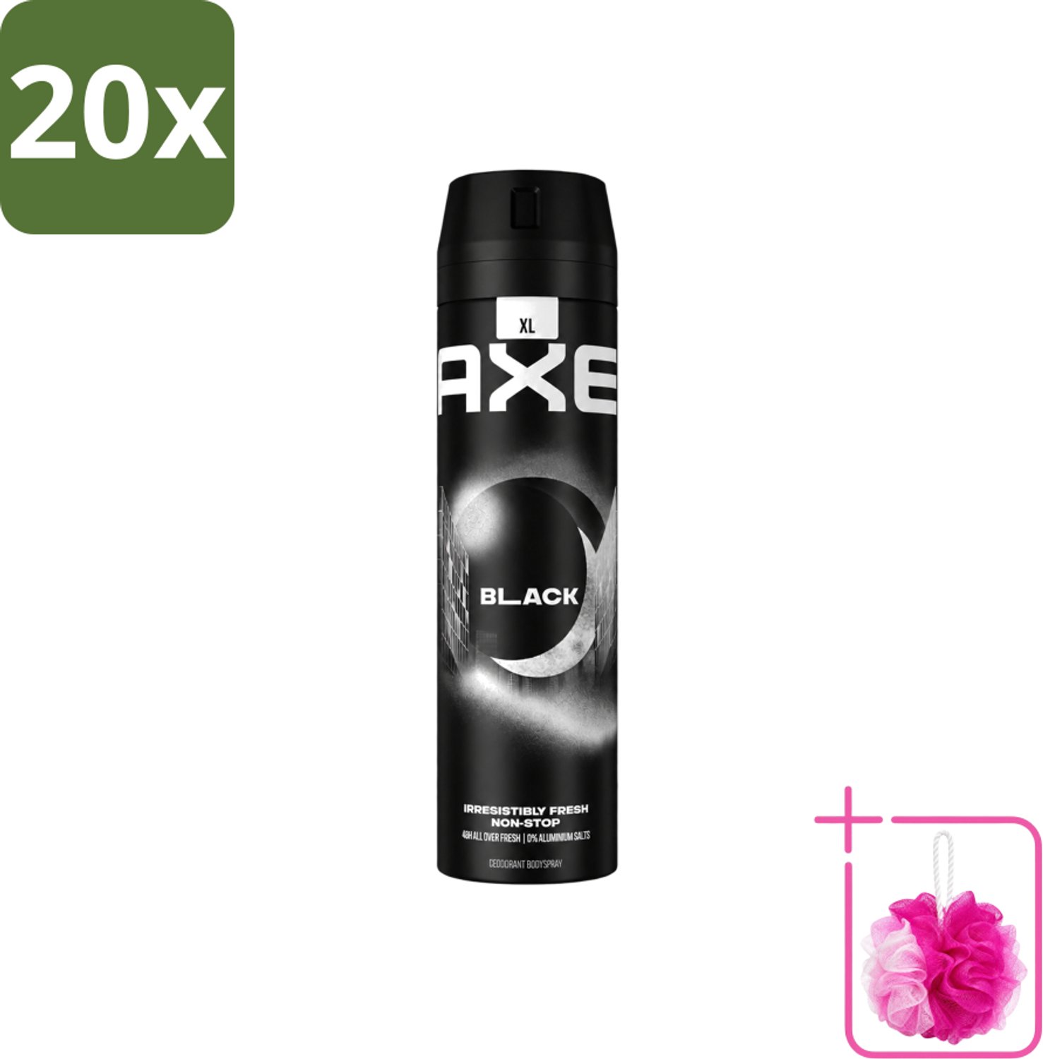 20 x Axe XL - Deodorant Bodyspray - 48hrs Fresh - Black - Frozen Pear & Cedarwood - 200 ml - Bulkverpakking - Deodorant - Douchemop - Lichaamsgeur