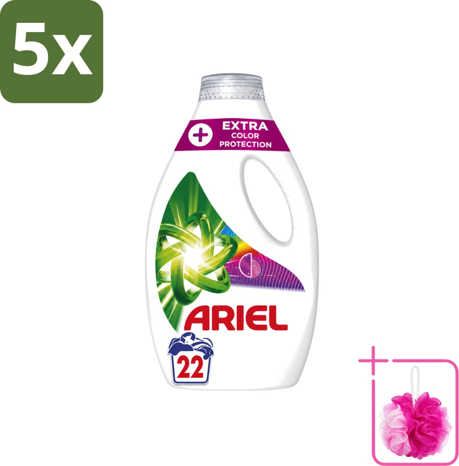 5 x Ariel – Vloeibaar Wasmiddel – Extra Color Protection – 990 ml – 22 wasbeurten - Bulkverpakking - Kleurbehoud wasmiddel - Douchemop - Vloeibaar wasmiddel kleur