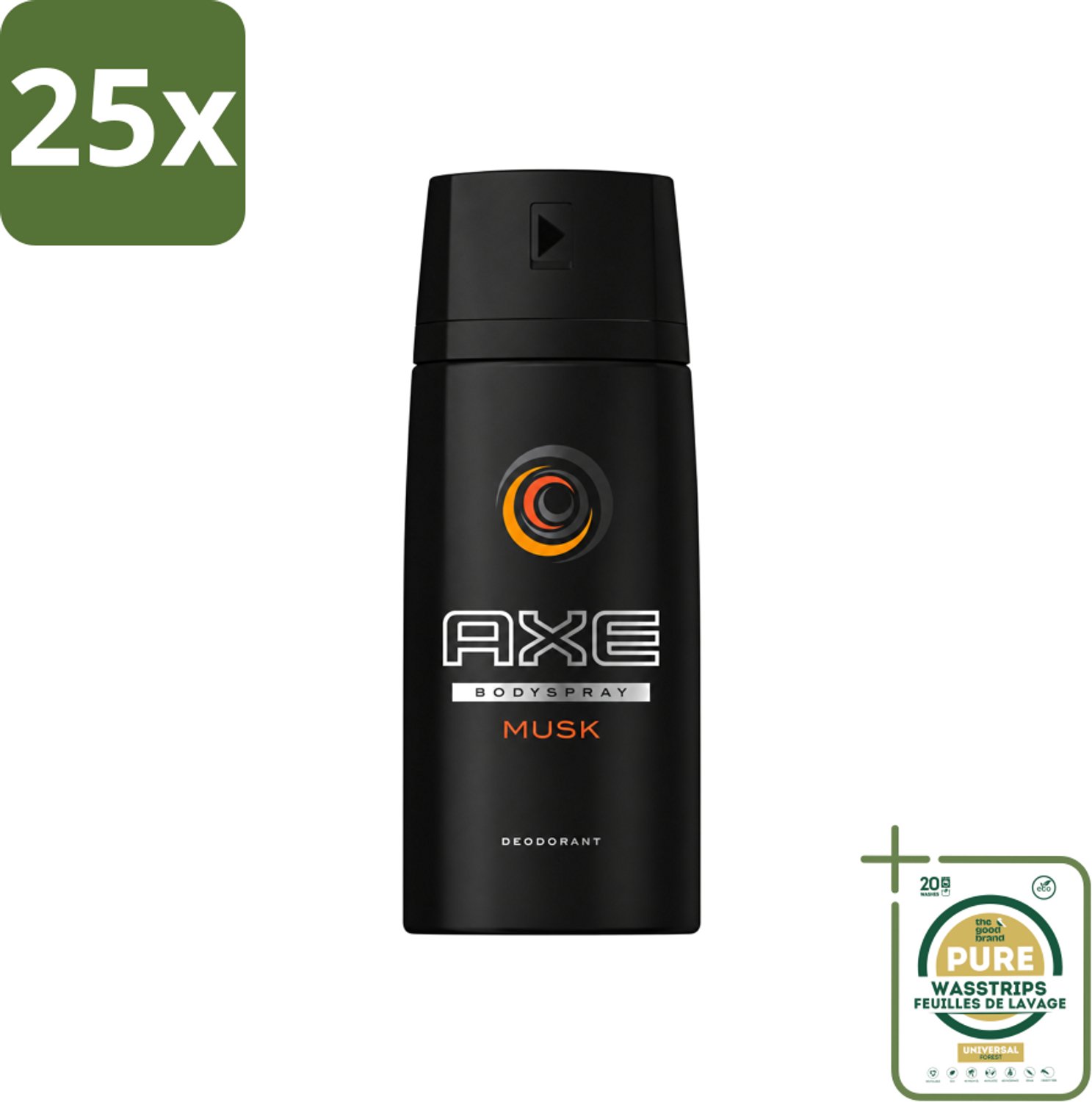 25 x Axe - Deodorant Bodyspray - Musk - 150 ml - Wasstrips - Axe Musk Bodyspray - Deodorant Voor Mannen - Frisheid - Geur - Huidbescherming