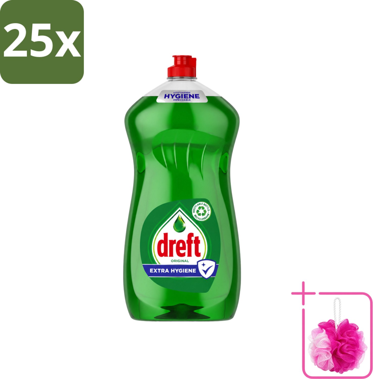 25 x Dreft Original - Vloeibaar Afwasmiddel - Extra Hygiëne - 1.2 L - Bulkverpakking - Afwasmiddel vaat - Douchemop - Hygiëne vaat