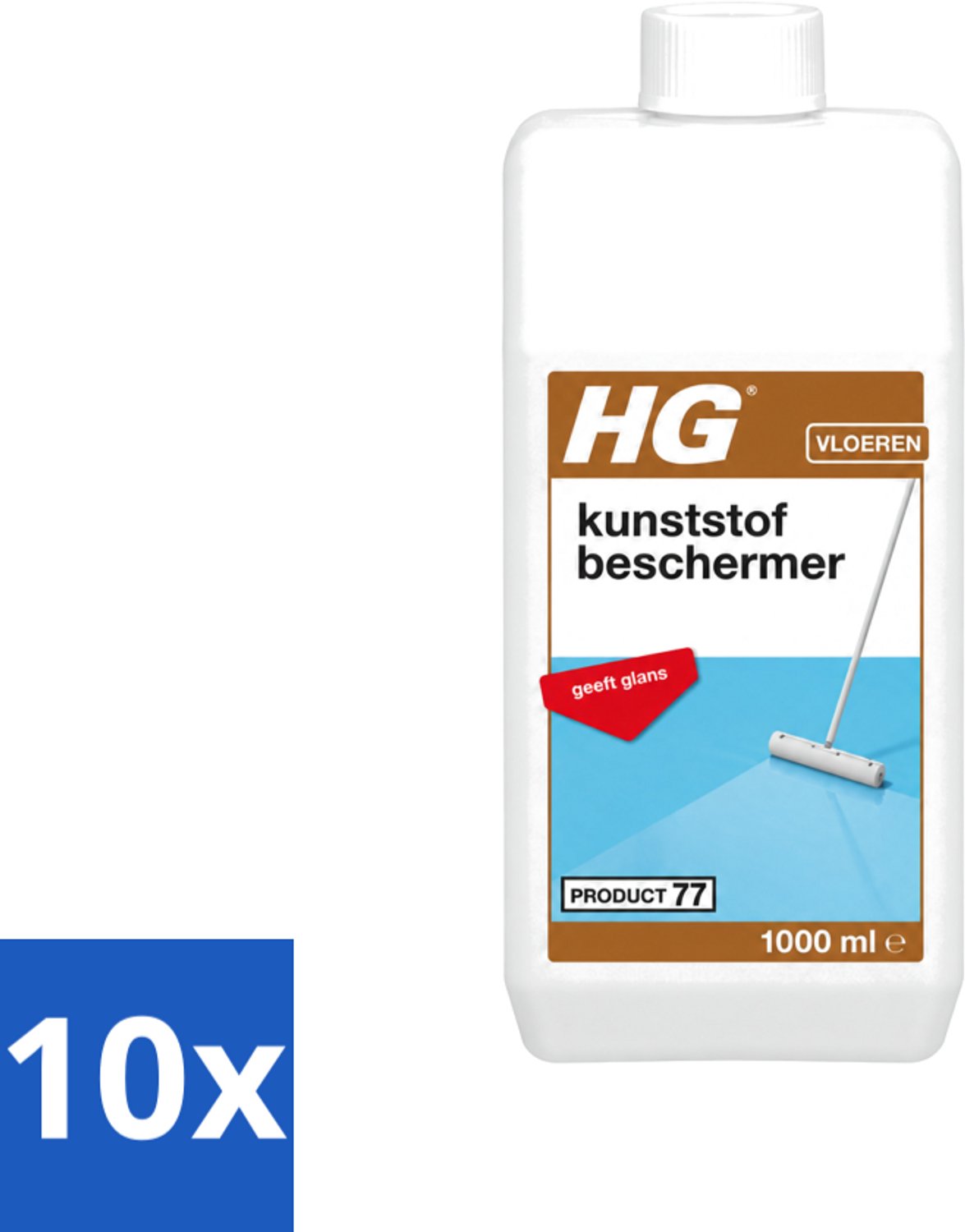 10 x HG - Kunststofbeschermer - Polymeer Emulsie - Geeft Glans - Maskeert Slijtageplekken - 1L - Voordeelverpakking - 10 stuks