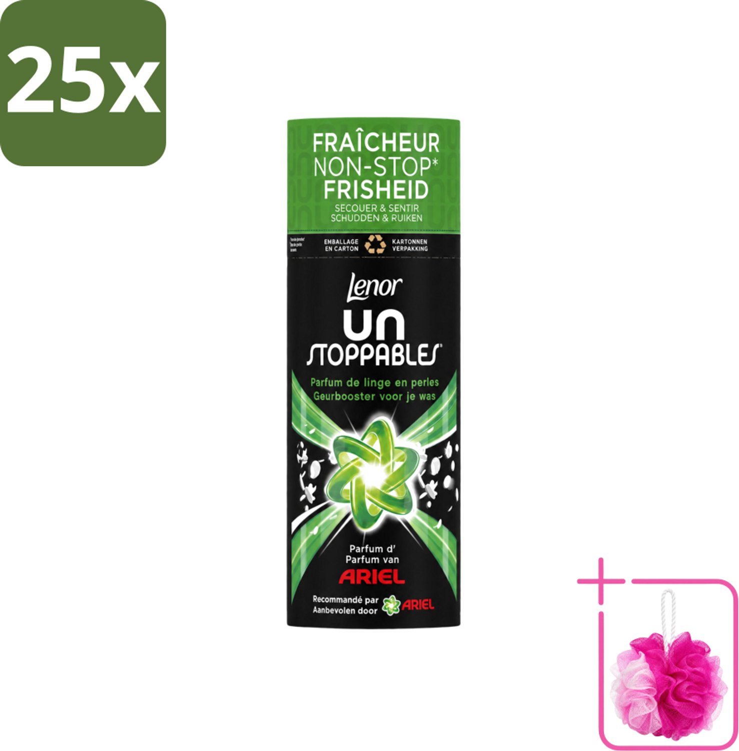 25 x Lenor Unstoppables – Geurbooster – Ariel – 13 Wasbeurten – 165 g - Bulkverpakking - Geurbooster was - Douchemop - Frisse geur was