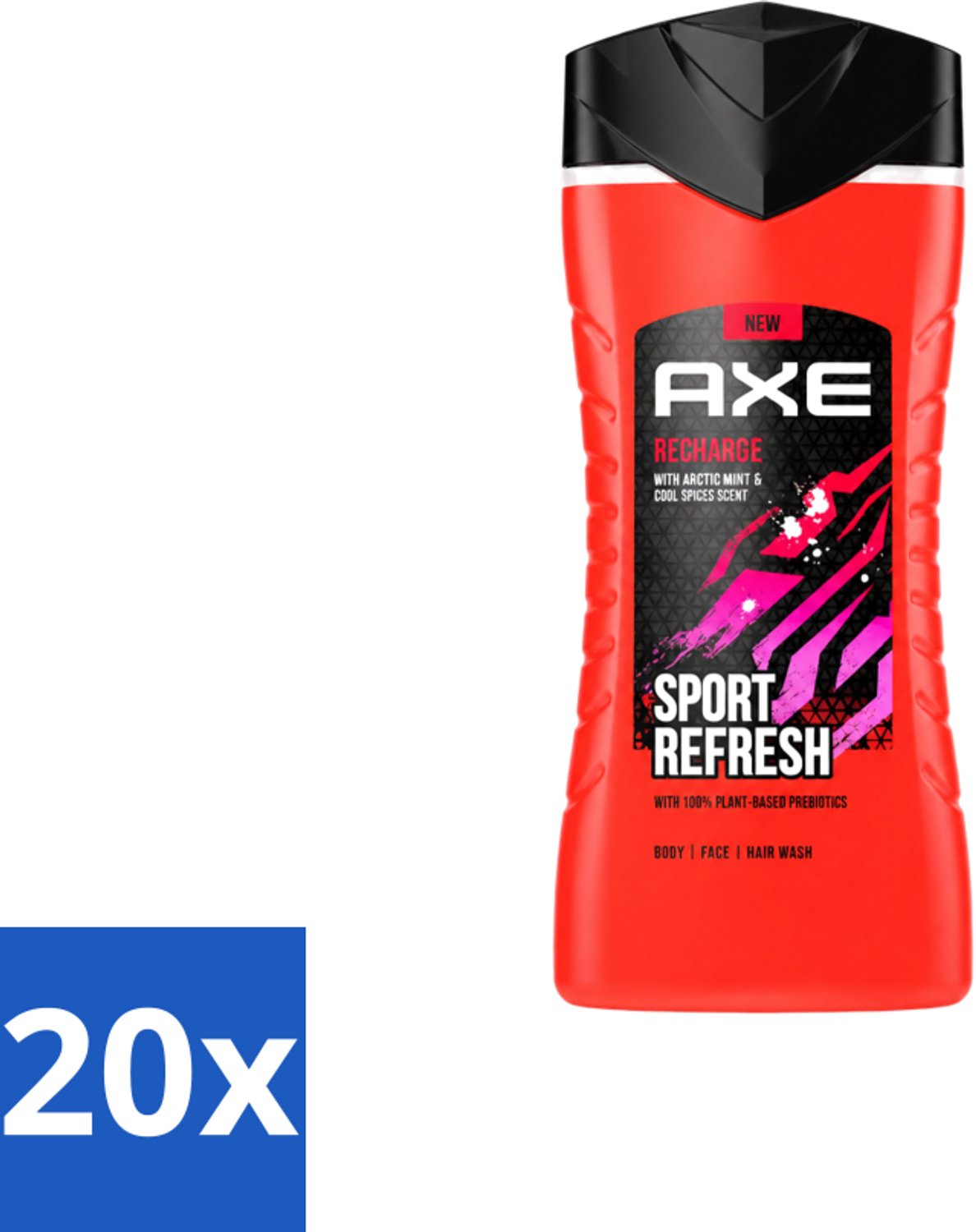 20 x AXE – Douchegel – Sport Refresh – 250 ml - Voordeelverpakking - 20 stuks