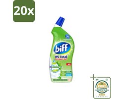 20 x Biff - WC Total Gel - ProNature Toiletreiniger - Mint Eucalyptus 750ml - Wasstrips - Toilet Reinigen - Toilet Reinigingsgel - Mint Eucalyptus Geur - Kalkaanslag Verwijderen - Hygiëne Toilet