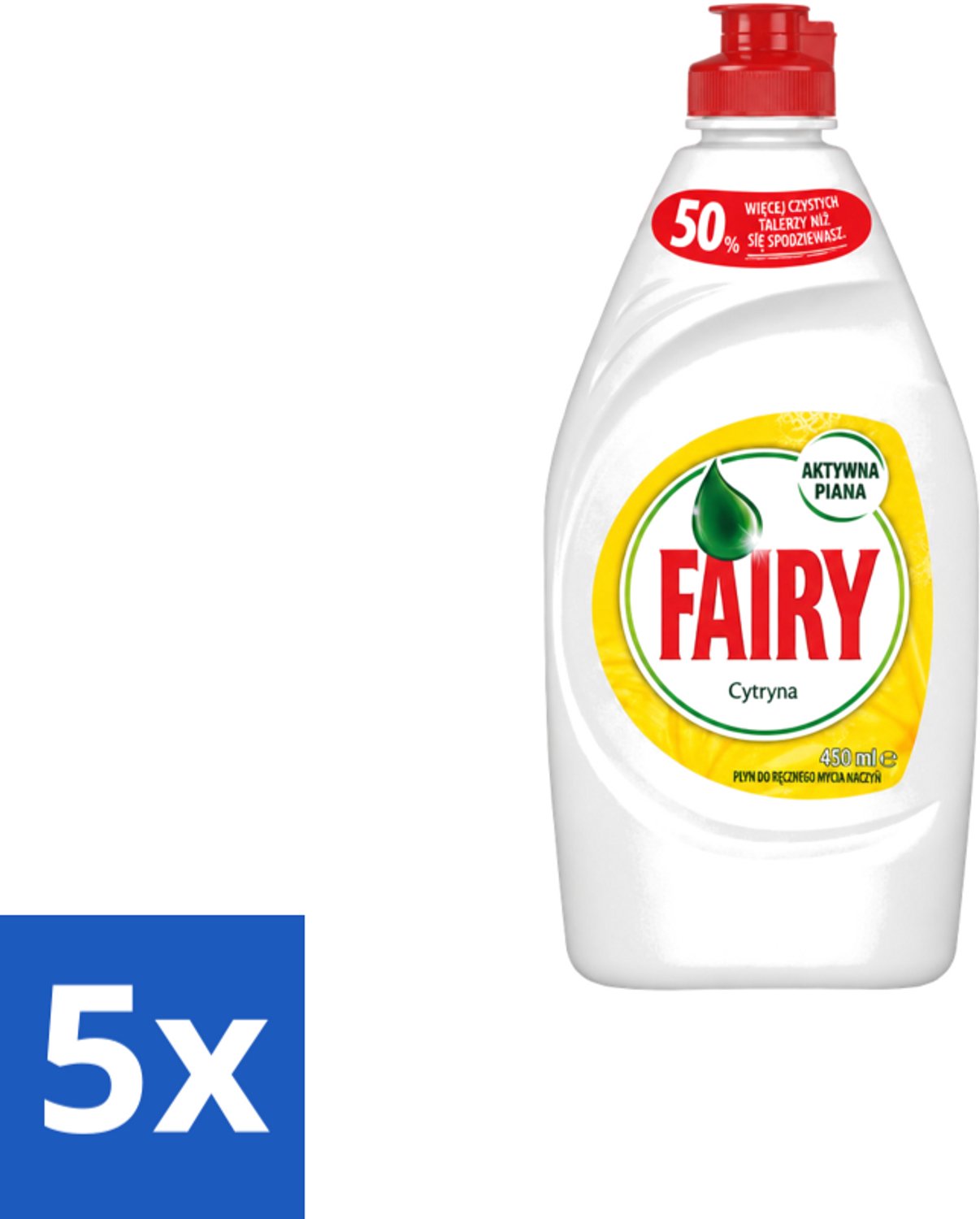 5 x Fairy – Afwasmiddel – Citroen – 450 ml - Voordeelverpakking - 5 stuks