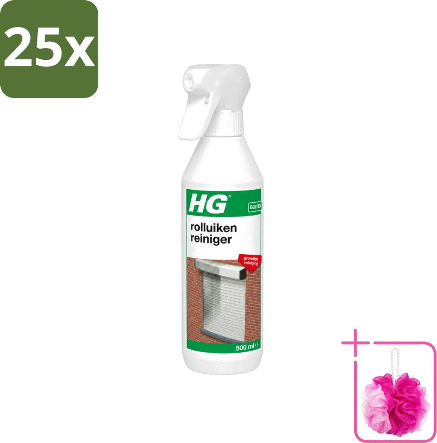 25 x HG - Rolluikenreiniger - Grondige Reiniging - 500 ml - Bulkverpakking - Rolluiken reinigen - Douchemop - Rolluiken reiniger