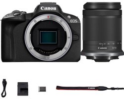 Canon EOS R50 + RF-S 18-150 IS STM - Systeemcamera - 24.2 MP - 4K Video - Compact formaat - Kantelbaar touchscreen - Camera met allround zoomlens