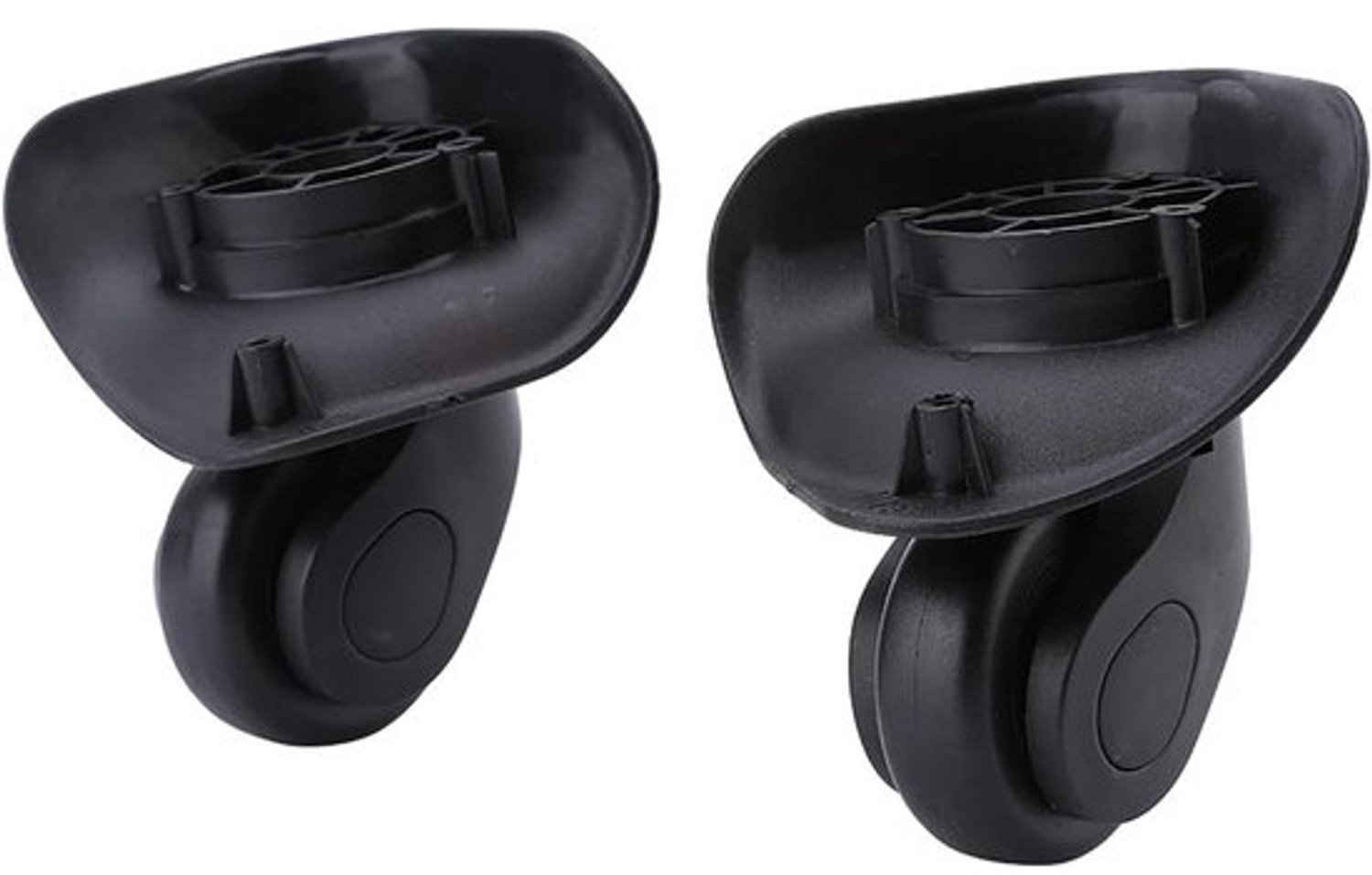 Vervangingsset bagagewielen - Set kofferwielen - Soepeler reizen - Flexibele dubbele lagers - 2 stuks - Zwart
