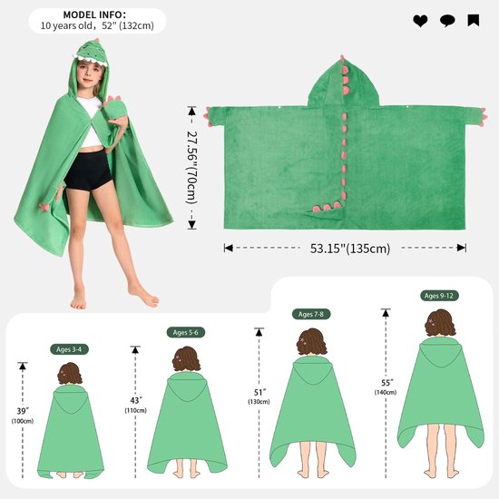 Kinderen Bad Poncho van Microvezel - Dinosaurus — afbeelding 5