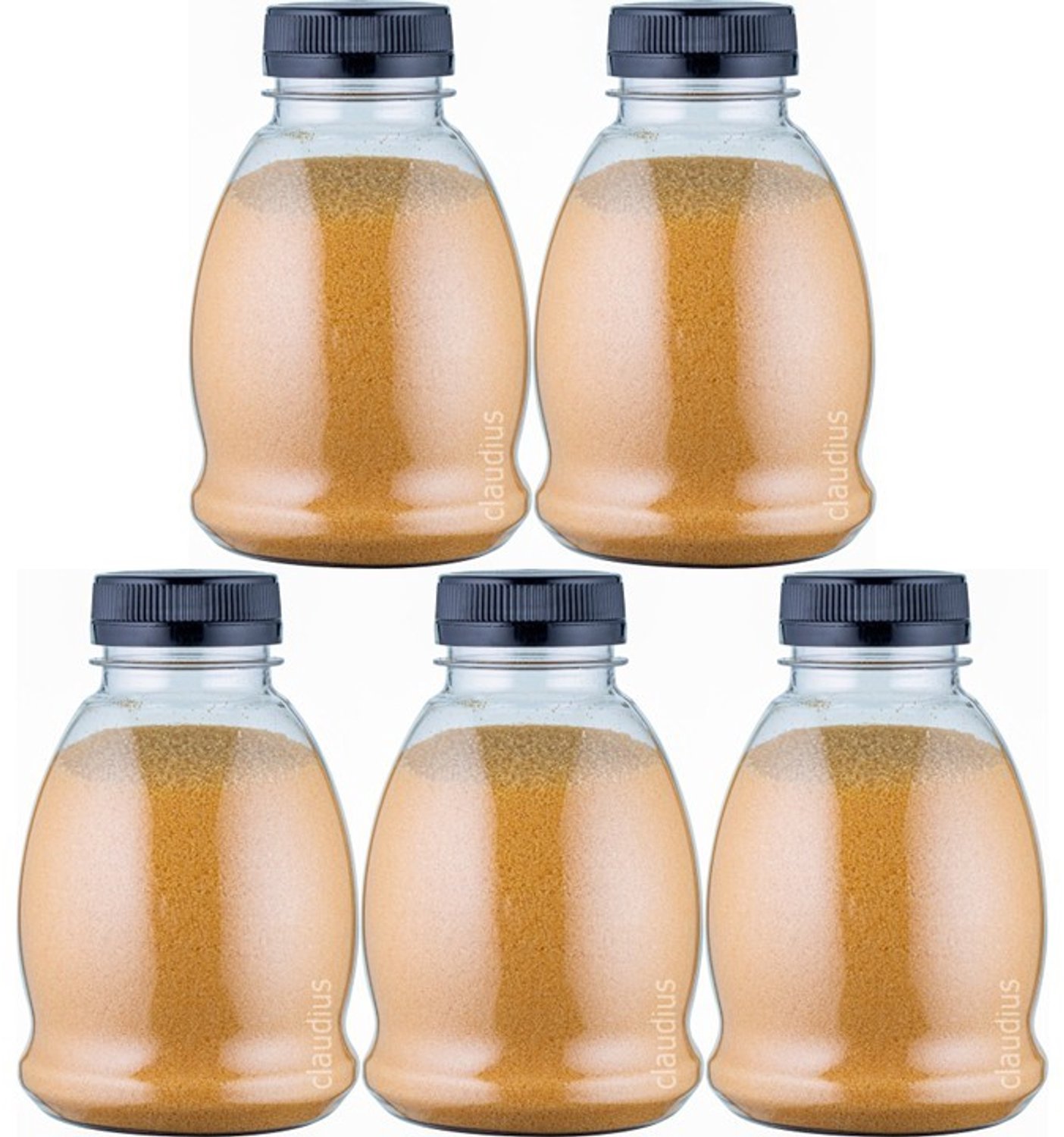 Claudius Scrubzout Appel-Kaneel - 375 gram - Fles met zwarte dop - Set van 5 stuks - Hydraterende Lichaamsscrub - Body Scrub