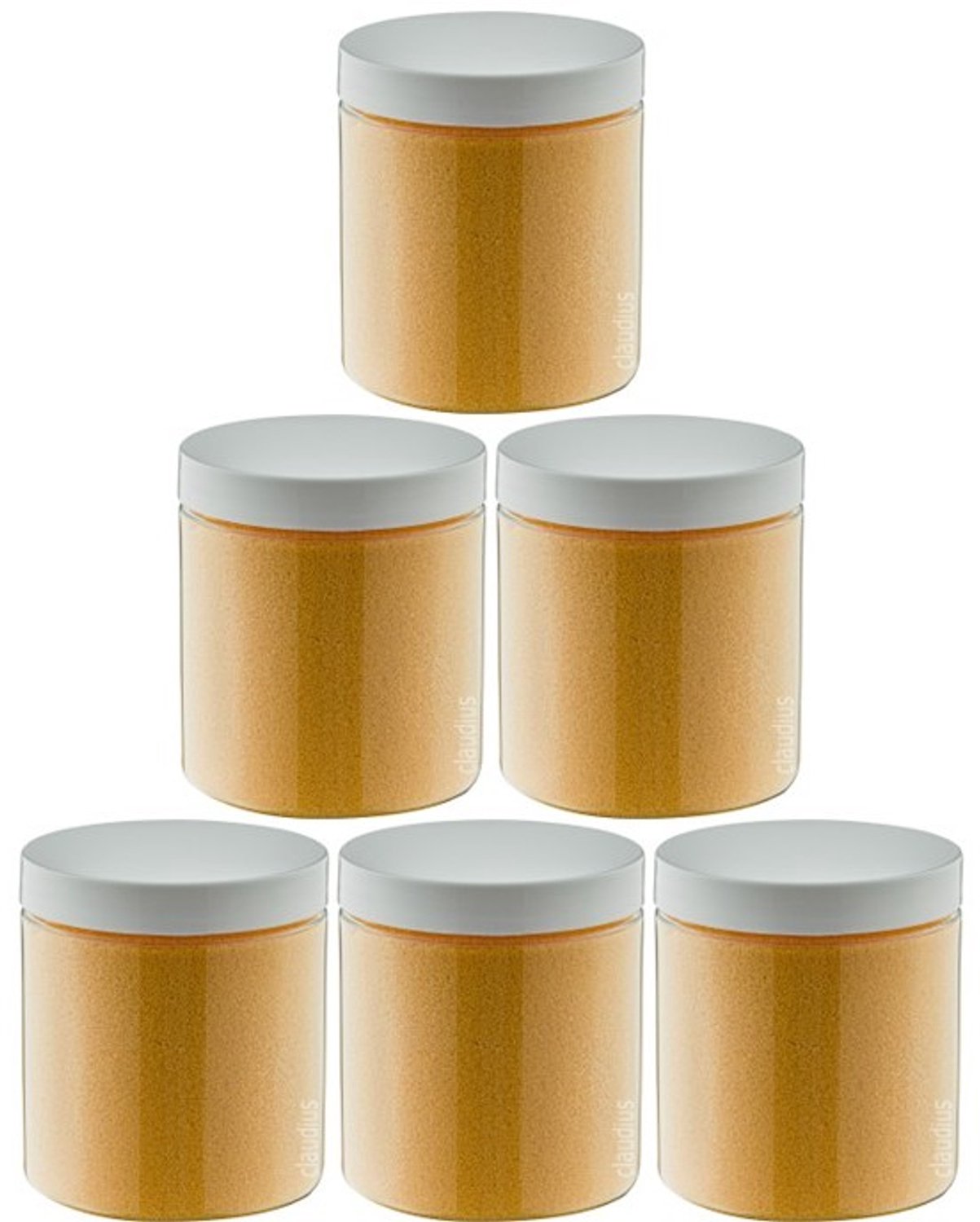 Claudius Scrubzout Appel-Kaneel 300 gram - Pot met witte deksel - set van 6 stuks - Hydraterende Lichaamsscrub - Body Scrub