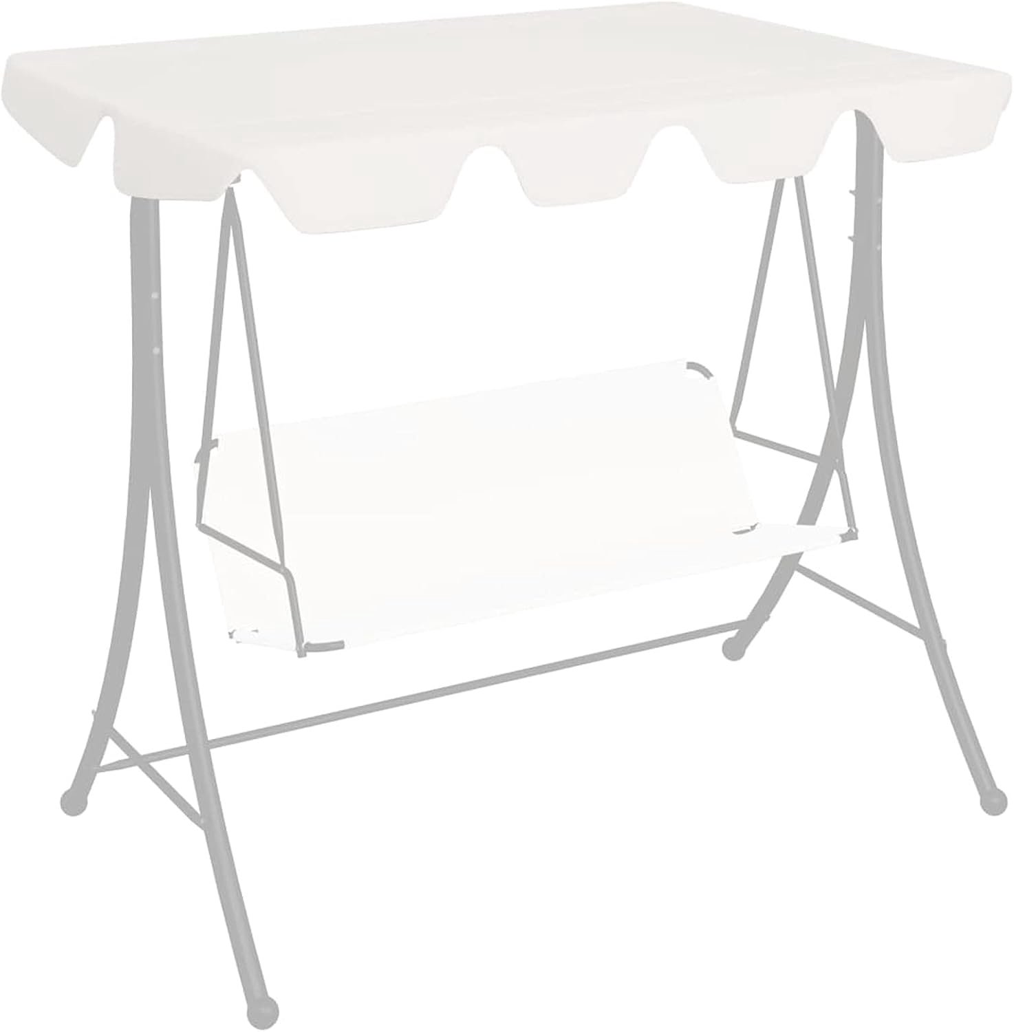 Luifel voor schommelbank, dak, afdekking voor schommelbank, tuin, wit, 188/168 x 110/145 cm