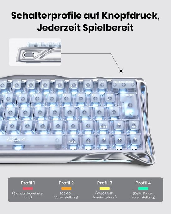 Gaming Toetsenbord met Hall Effect Technologie - QWERTZ Indeling, RGB Verlichting en Ergonomisch Ontwerp — afbeelding 3