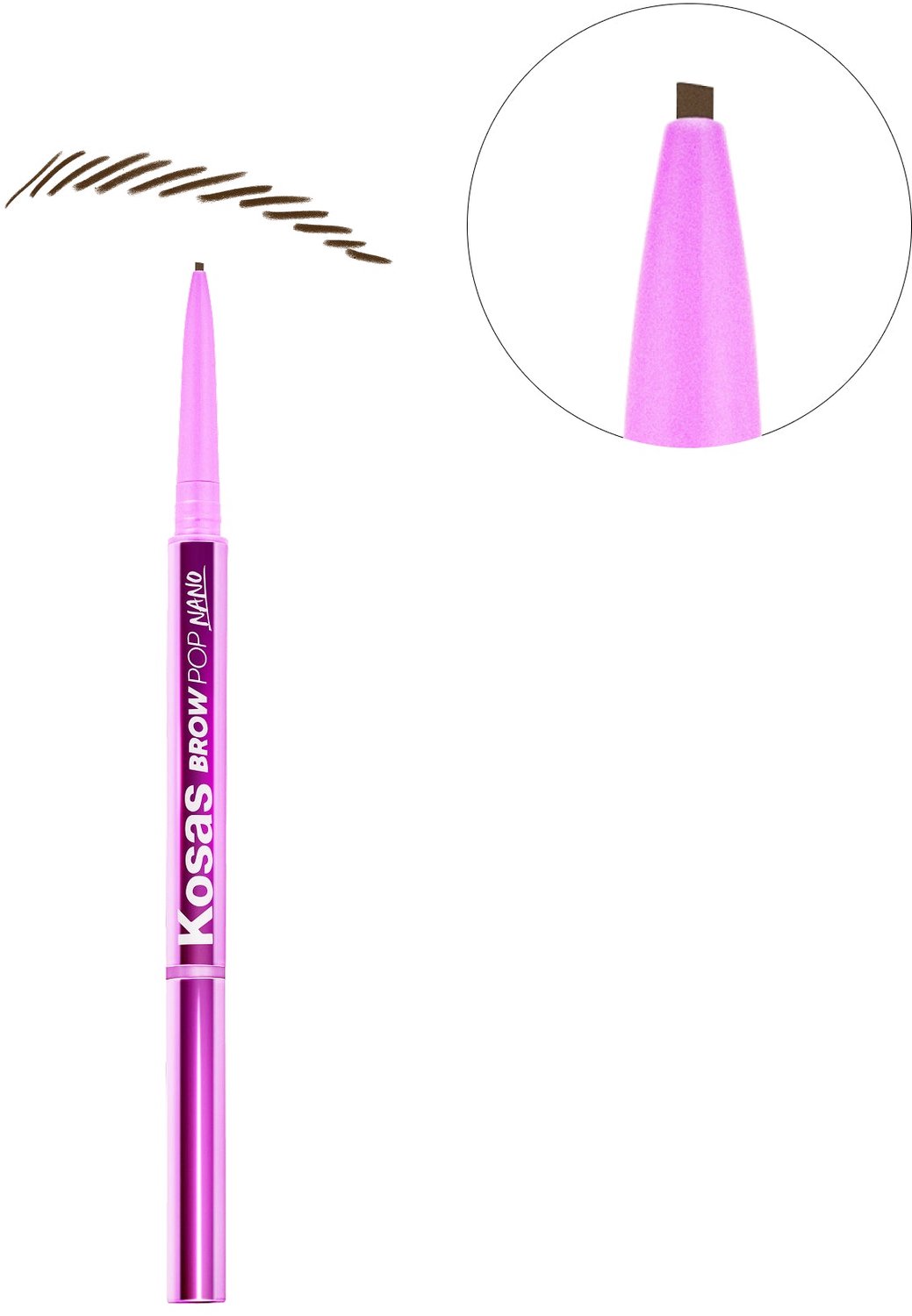 Kosas - Brow Pop Nano Ultra-Fine Detailing Brow Pencil - Wenkbrauwpotlood 0,03 g - Medium Brown