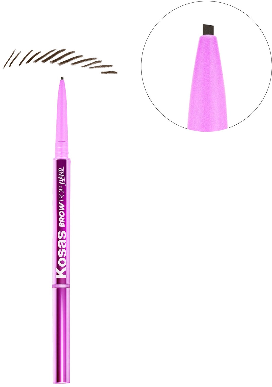Kosas - Brow Pop Nano Ultra-Fine Detailing Brow Pencil - Wenkbrauwpotlood 0,03 g - Brown Black
