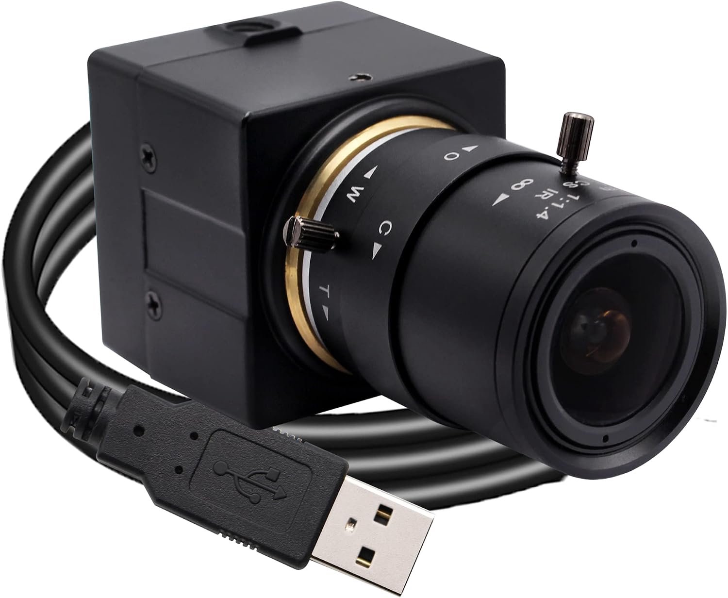 5 MP USB-camera met zoom 2,8-12 mm lens, hoge resolutie 2952 x 1944 groothoek-webcam brandpuntsafstand instelbare industriële camera voor Windows, Mac OS, Linux, Android