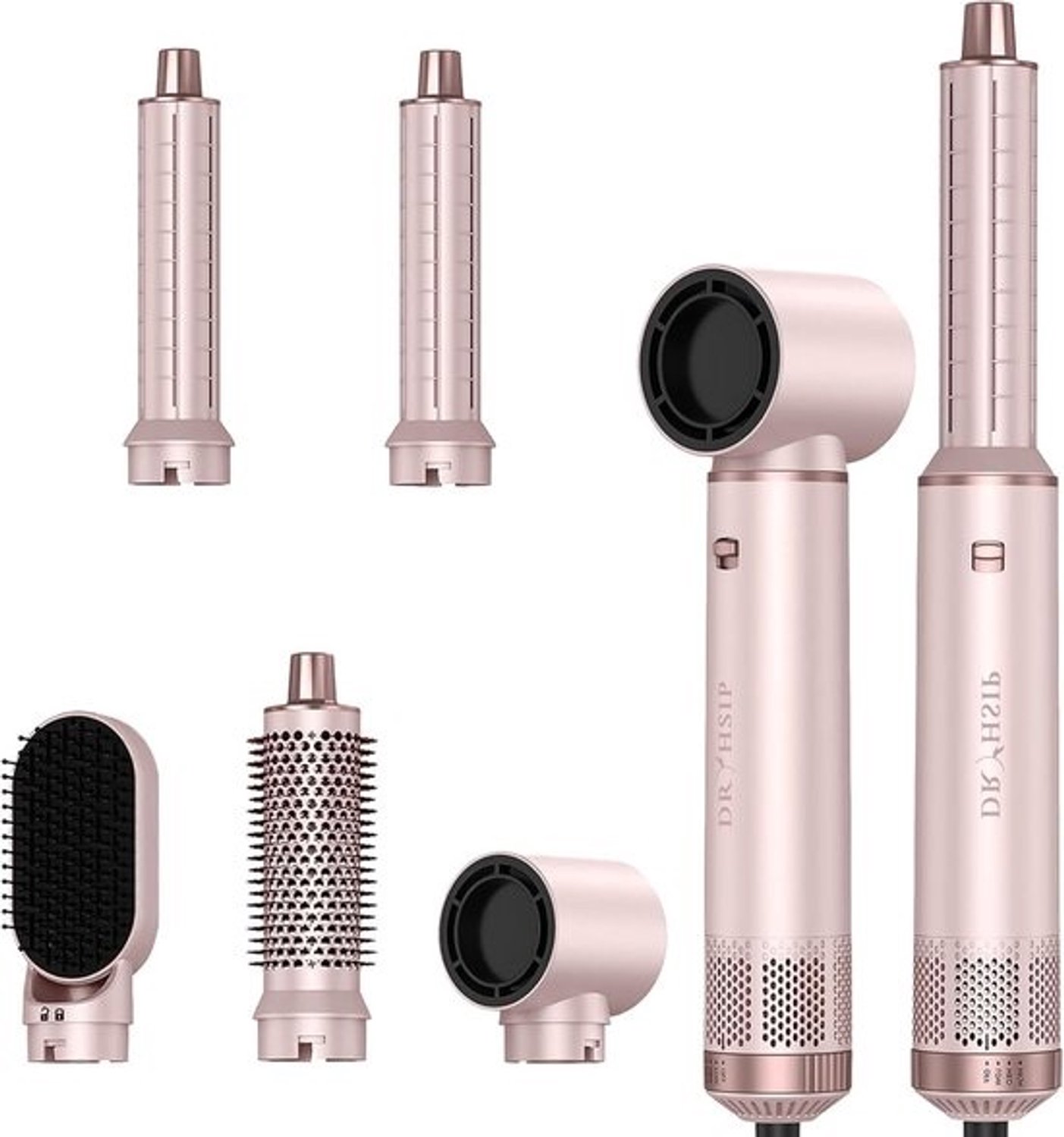 Haarstyler Borstel - Warme-luchtstyler - Voor dagelijks gebruik - 5-in-1 functies - 800 g - Zwart