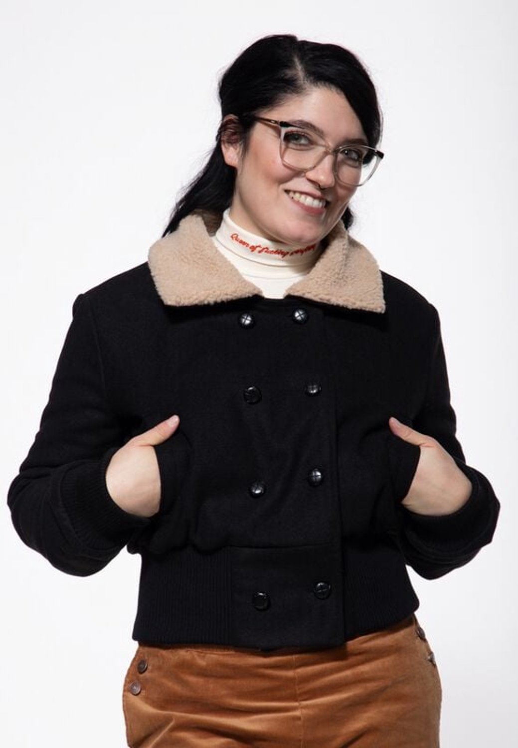 Queen Kerosin Vintage Jacket With Teddy Collar Dames Tussenseizoensjas - zwart - XXL