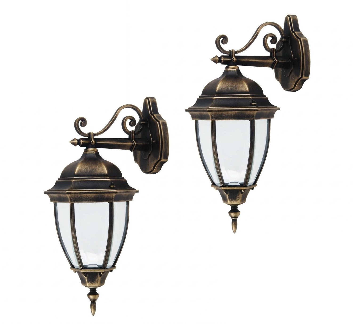 Rabalux Toronto - Wandlamp 60W / Buitenwandlamp - Kleur antiek goud - 2 stuks