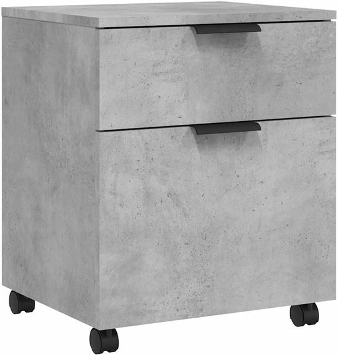 Dossierkast op wieltjes - Ladeblok - Voor thuiskantoororganisatie - Afsluitbaar en verrijdbaar - 45x38x54 cm - Betongrijs