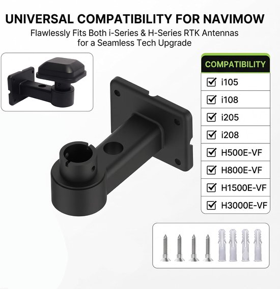 Compatibel met Segway Navimow antenne i-serie & H-serie - RTK antennehouder van PA66 nylon - inclusief 4 schroeven en 4 pluggen — afbeelding 5