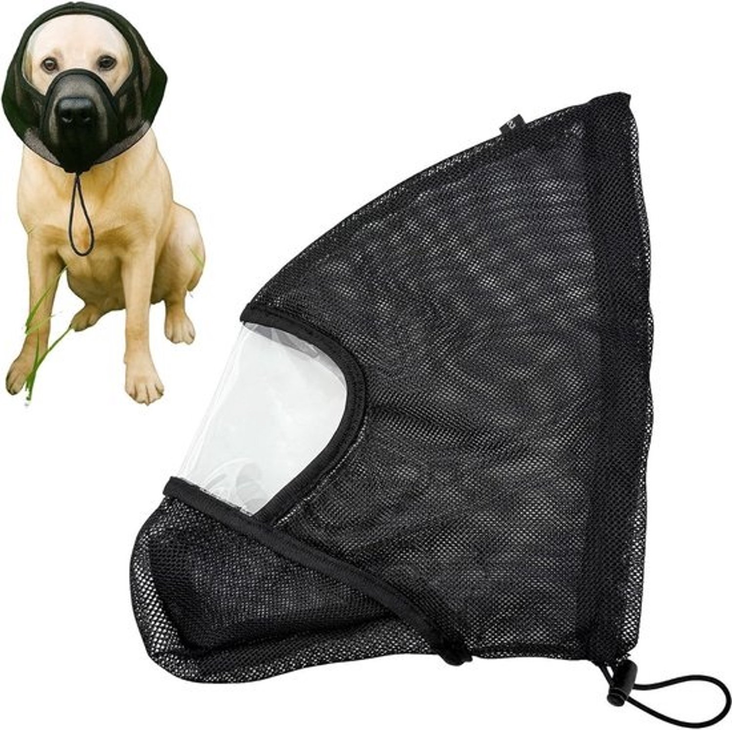Hondenmuilkorf - Mondbescherming voor honden - Veilig wandelen - Ademend mesh - Verstelbaar - Zwart