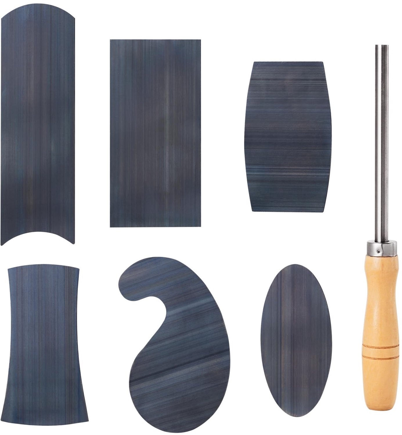 Cabinet Scraper Set met 6 Verschillende Schrapers en Polijsttool