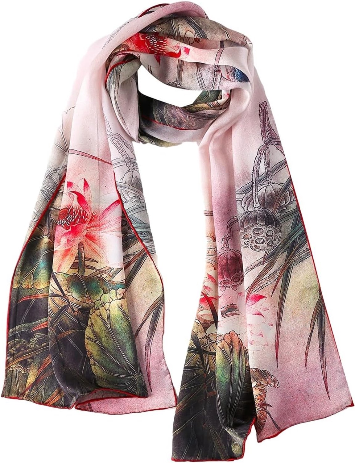 Charmeuse Zijden Sjaal Met Bloemenprint