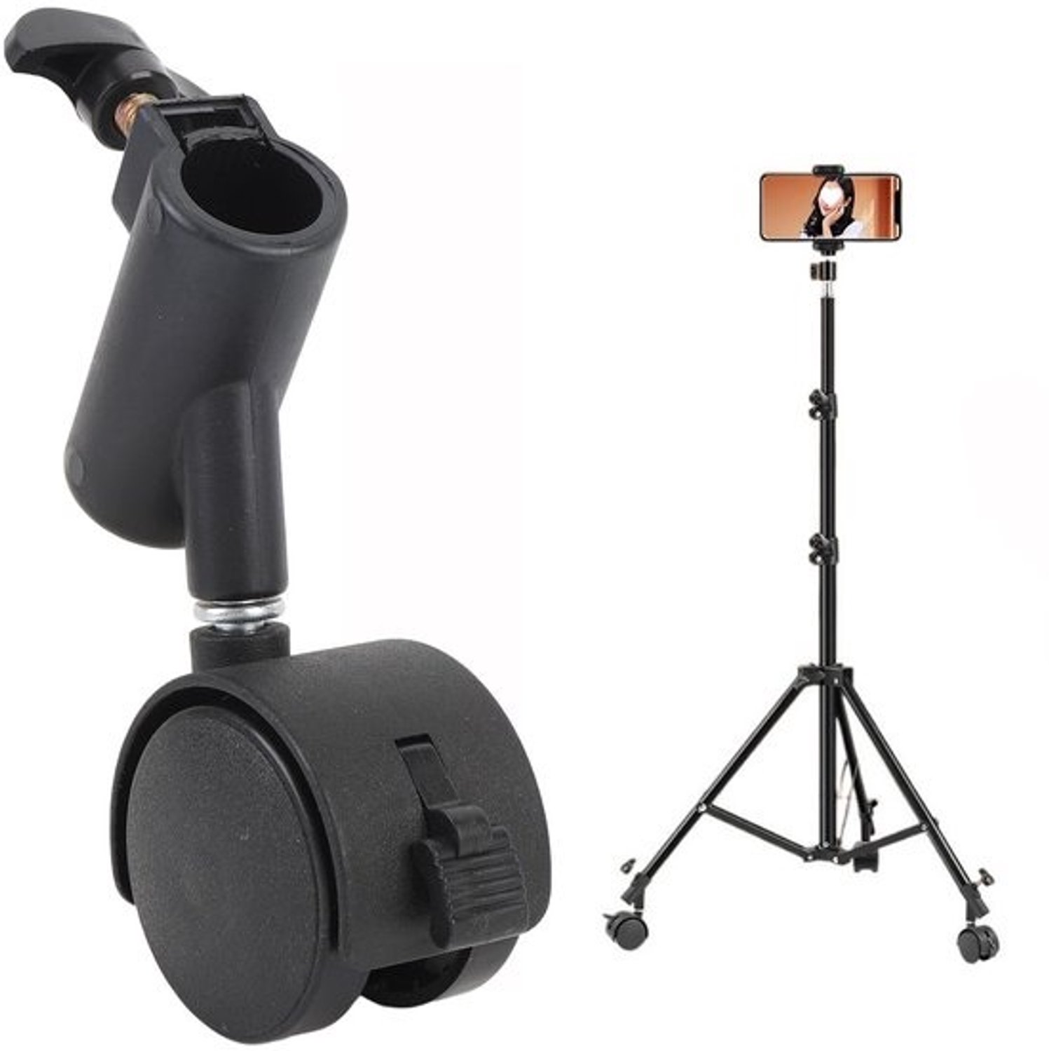 Dailygoods- Lichtstandaardwielenset 360° Roterend - Zwenkwielenset