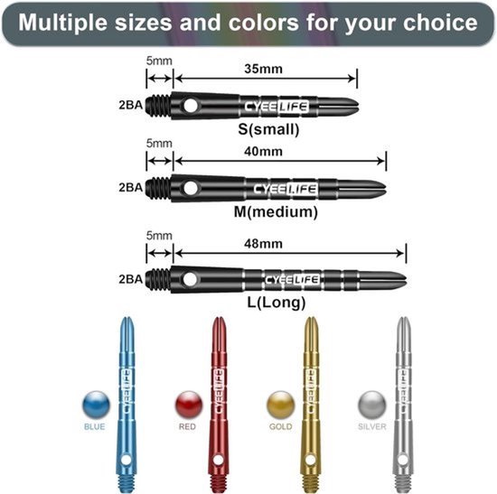 Dart Shafts Aluminium - Dartaccessoires - Darten - Gegroefd - 35/40/48mm - 5 Kleuren van Dart — afbeelding 2