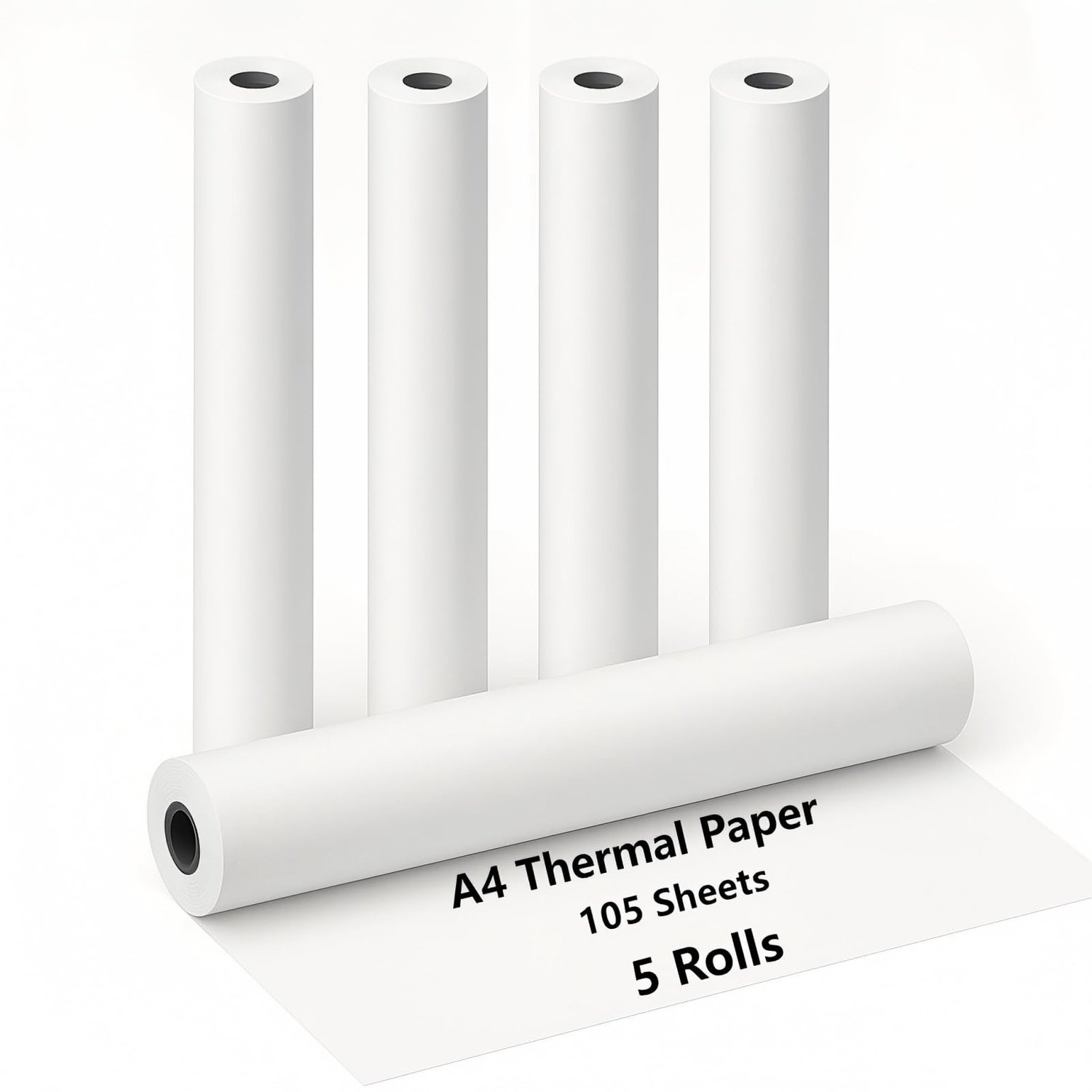 Thermisch Papier A4 - 5 Rollen - 21 cm x 6,2 m - BPA-vrij - Voor Draagbare Printers - Foutenafdrukpapier - Printerpapier