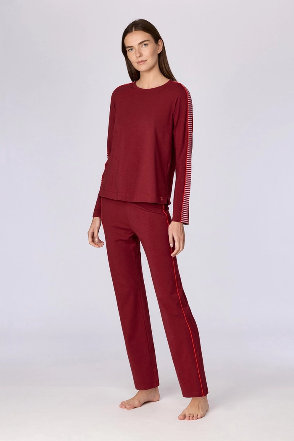Woody pyjama dames - bordeaux - 262-15-XPA-Z/471