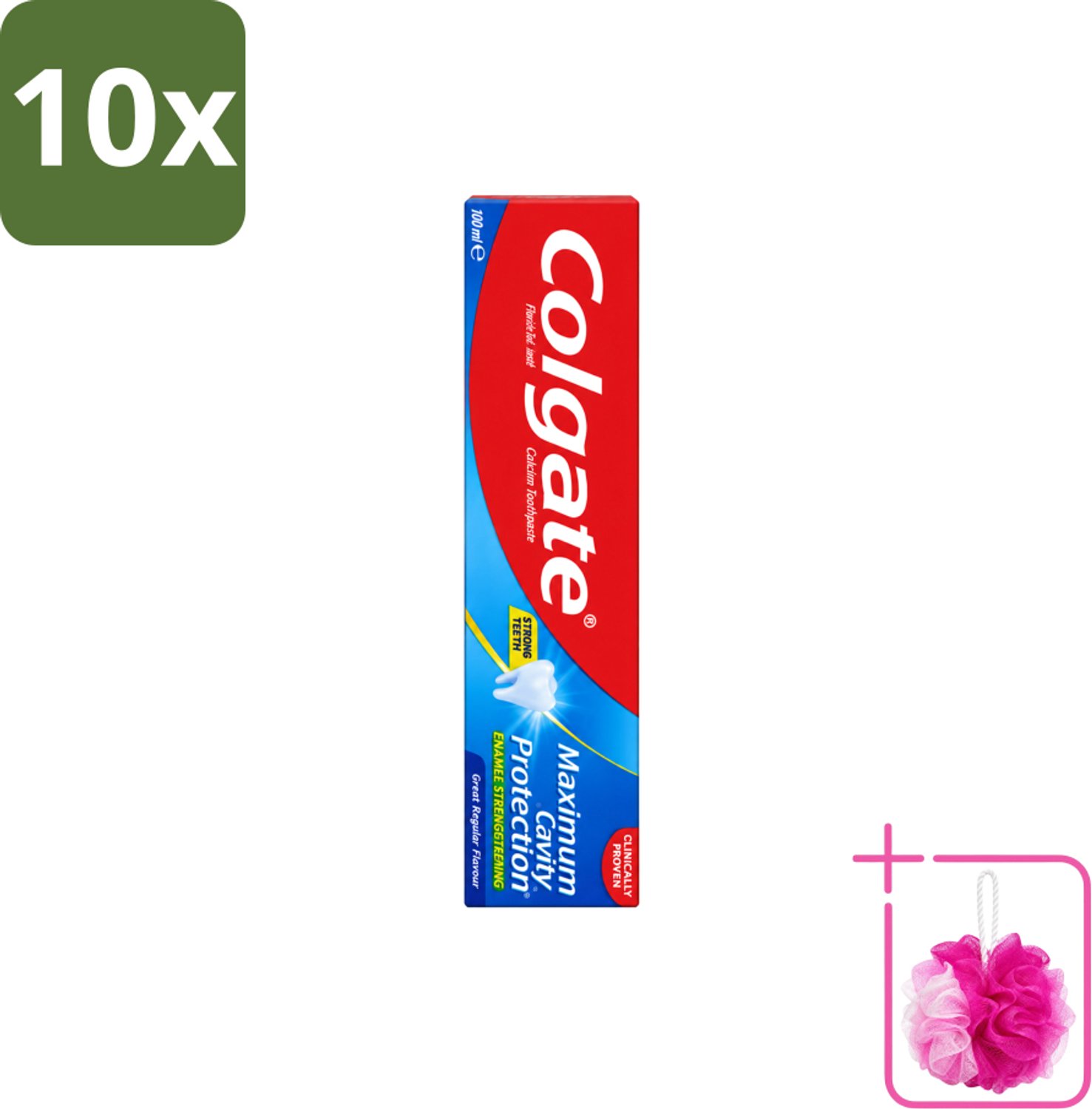 10 x Colgate - Maximum Cavity Protection - Tandpasta - 100ml - Bulkverpakking - Tandpasta - Douchemop - Gaatjesbescherming