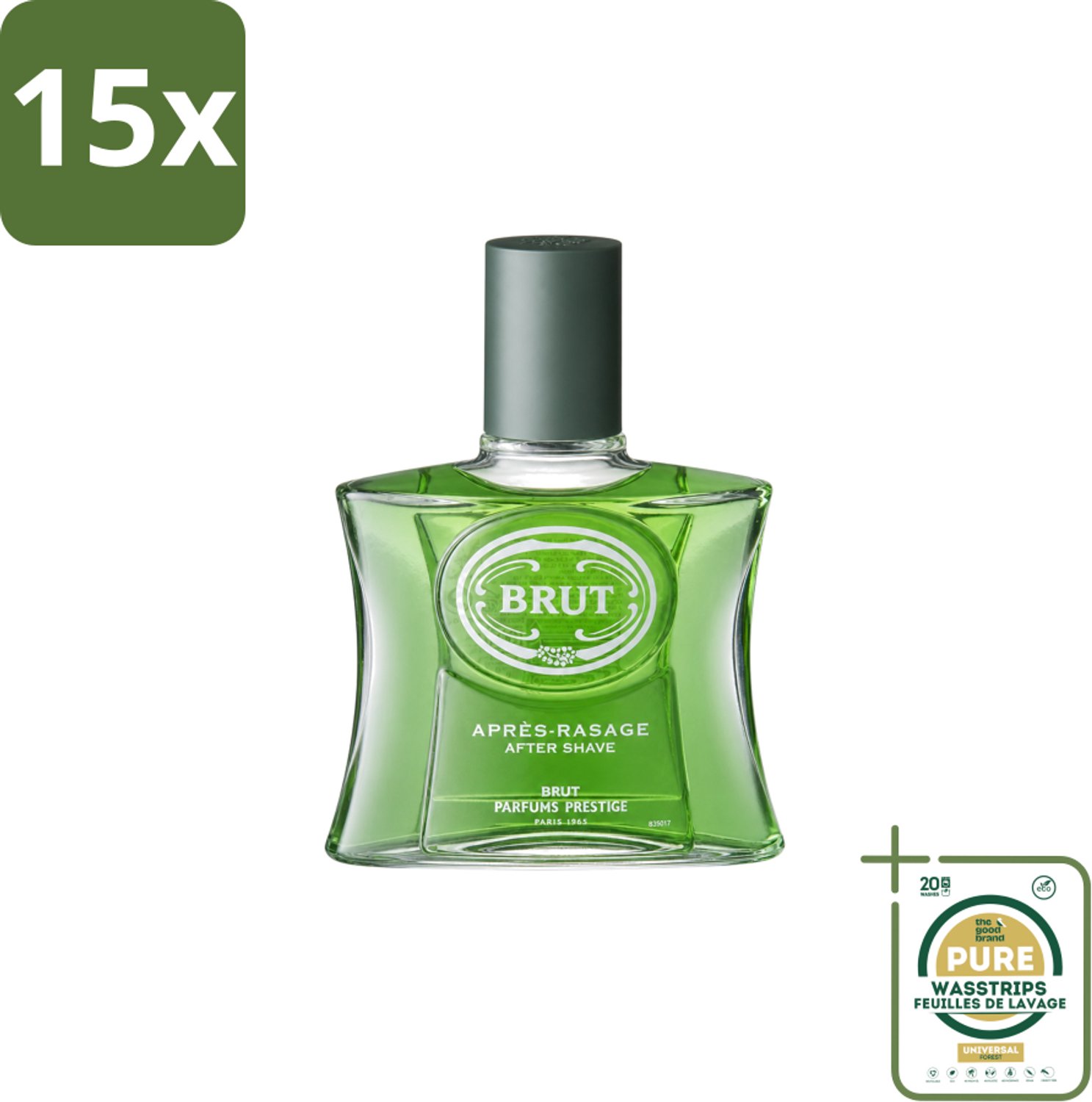 15 x Brut for Men – Aftershave Lotion – 100 ml - Wasstrips - Aftershave - Herenverzorging - Scheren - Geur - Klassieke Herenverzorging