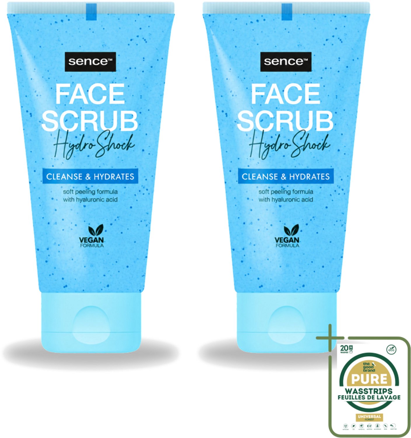 2 x Sence - Alle Huidtypes - Gezichtsscrub - Exfoliërend - 150 ml - Wasstrips - Gezichtsscrub - Exfolieer - Huidverzorging - Huidscrub - Huidverzorging