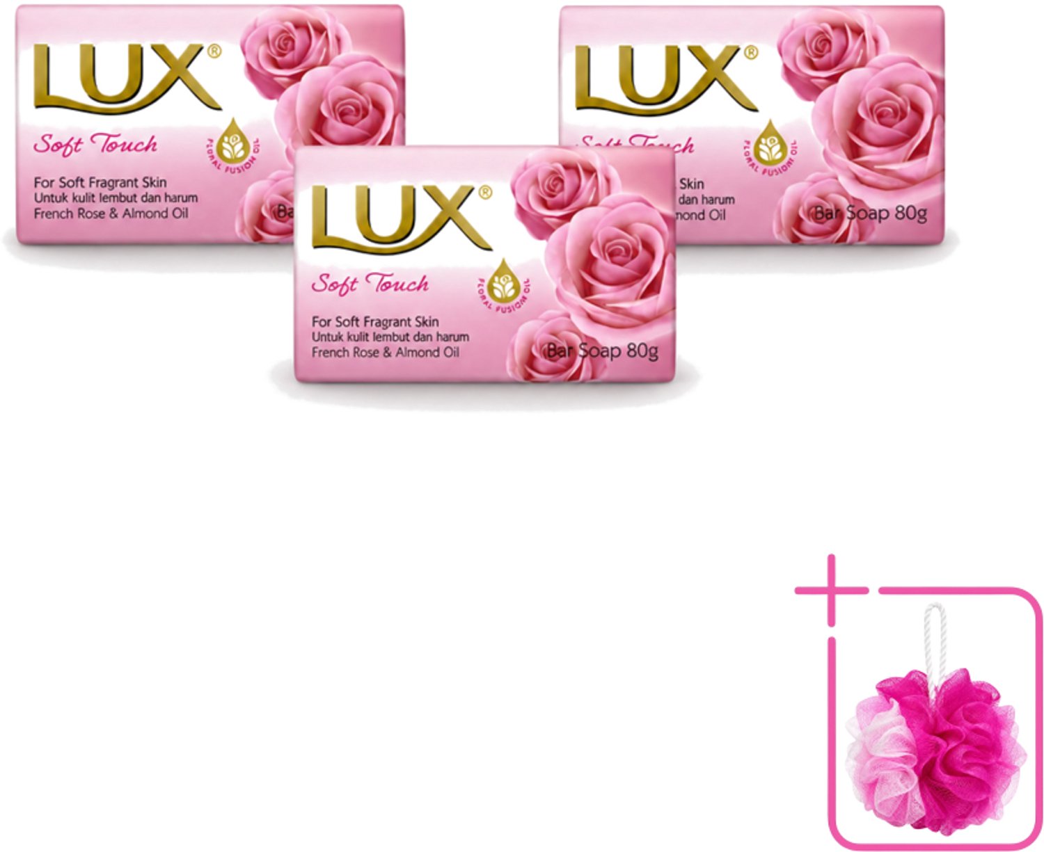 3 x Lux - Zeep - Soft Touch - Hydraterend - Voor Geurige Huid - 80 g - Bulkverpakking - Zeep - Douchemop - Zijdezachte huid